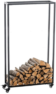 Brandhoutrek Hetta zwart,25x60x150 cm schwarz