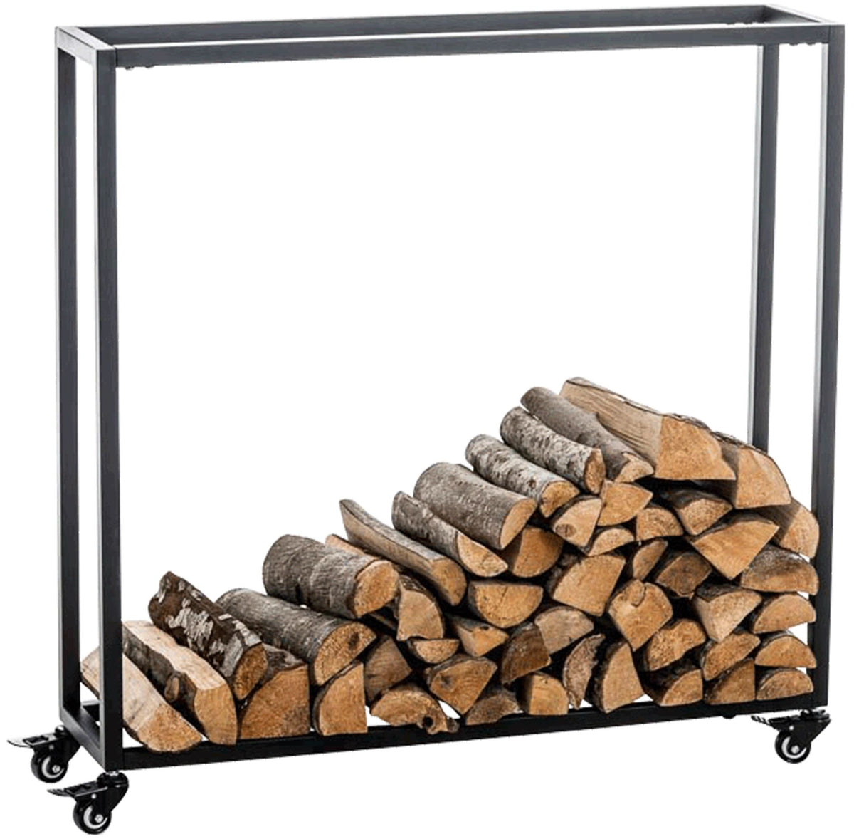 Brandhoutrek Hetta zwart,25x100x100 cm schwarz