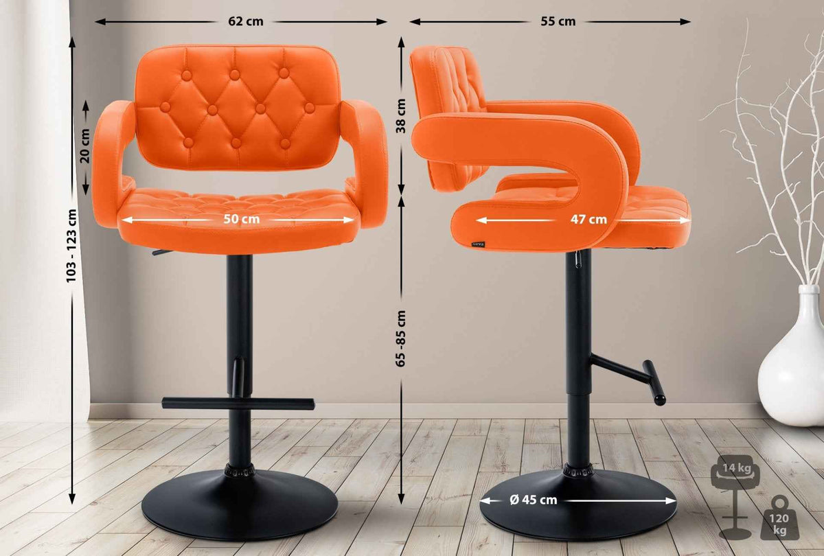 Barkruk Dublin oranje,zwart orange