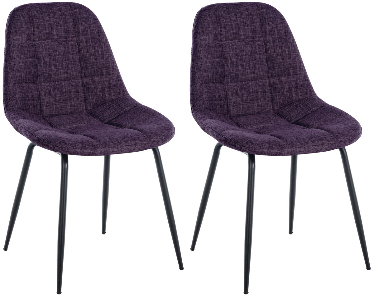 Set van 2 Eetkamerstoelen Tom purper,Stof lila