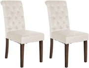 Set van 2 Lisburn eetkamerstoelen creme,Fluweel creme