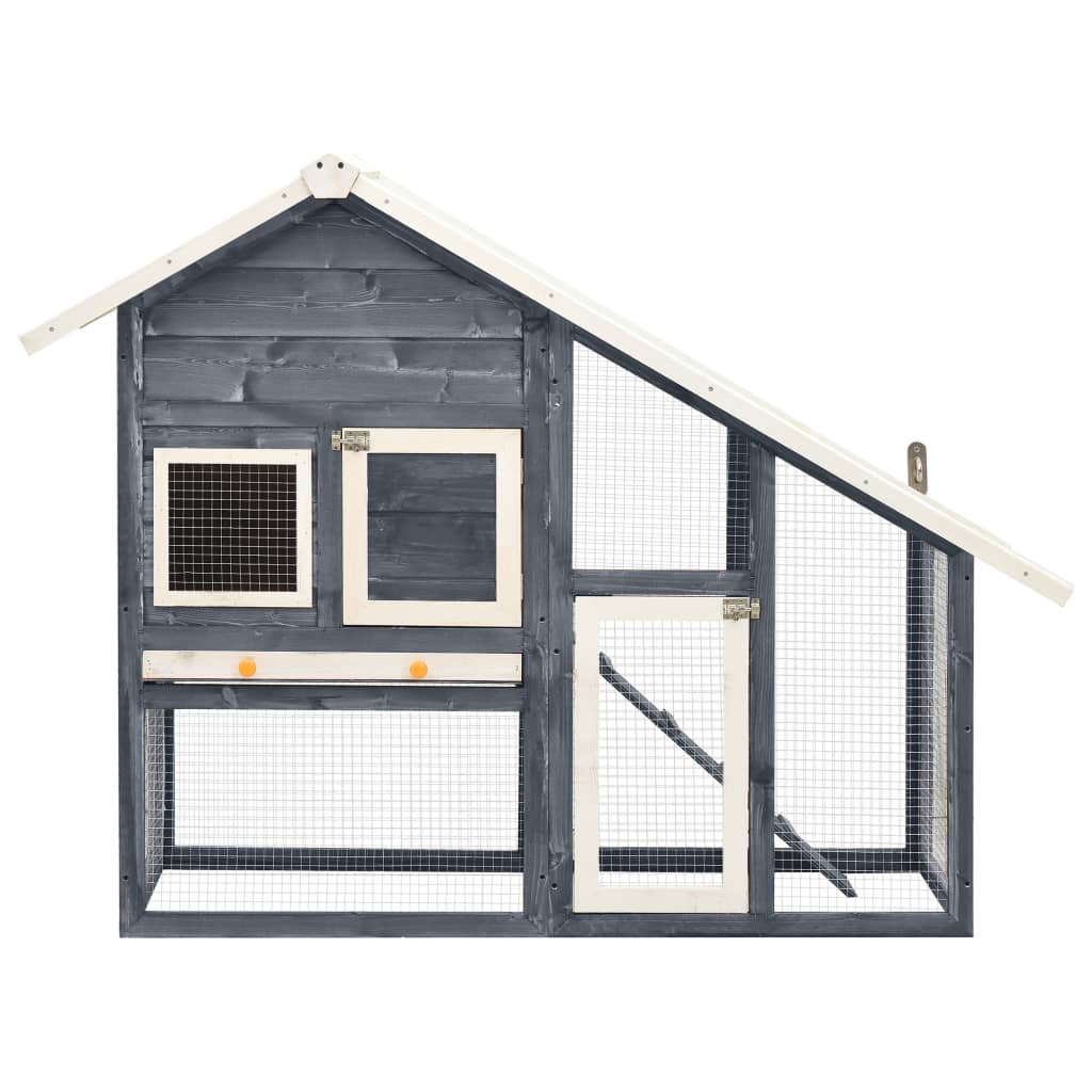 vidaXL Konijnenhok 140x63x120 cm massief vurenhout mokka en wit - Aashly