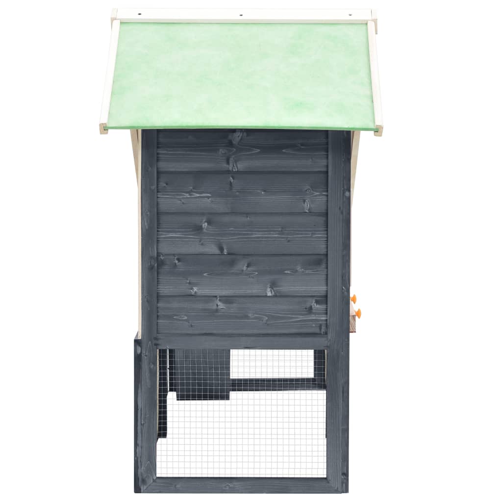 vidaXL Konijnenhok 140x63x120 cm massief vurenhout mokka en wit - Aashly