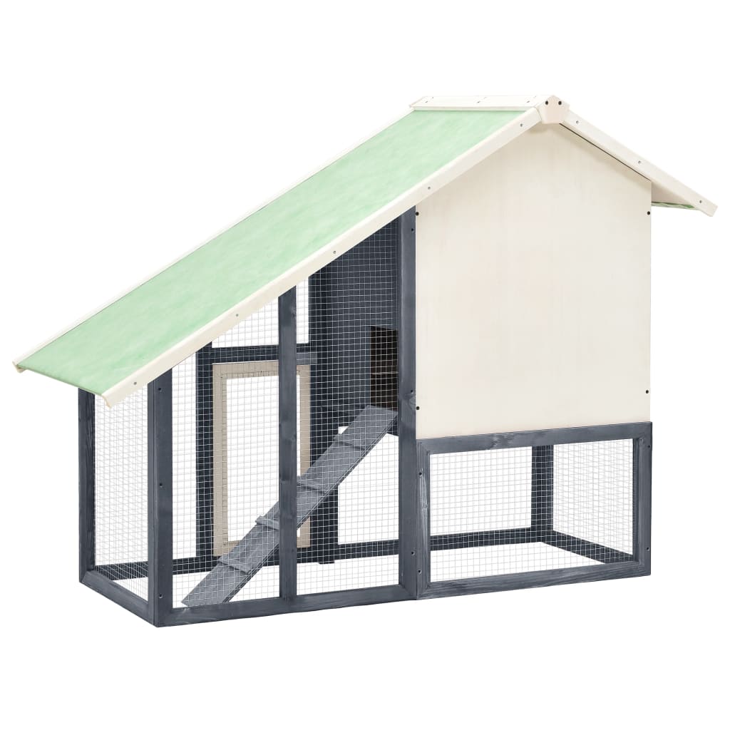 vidaXL Konijnenhok 140x63x120 cm massief vurenhout mokka en wit - Aashly