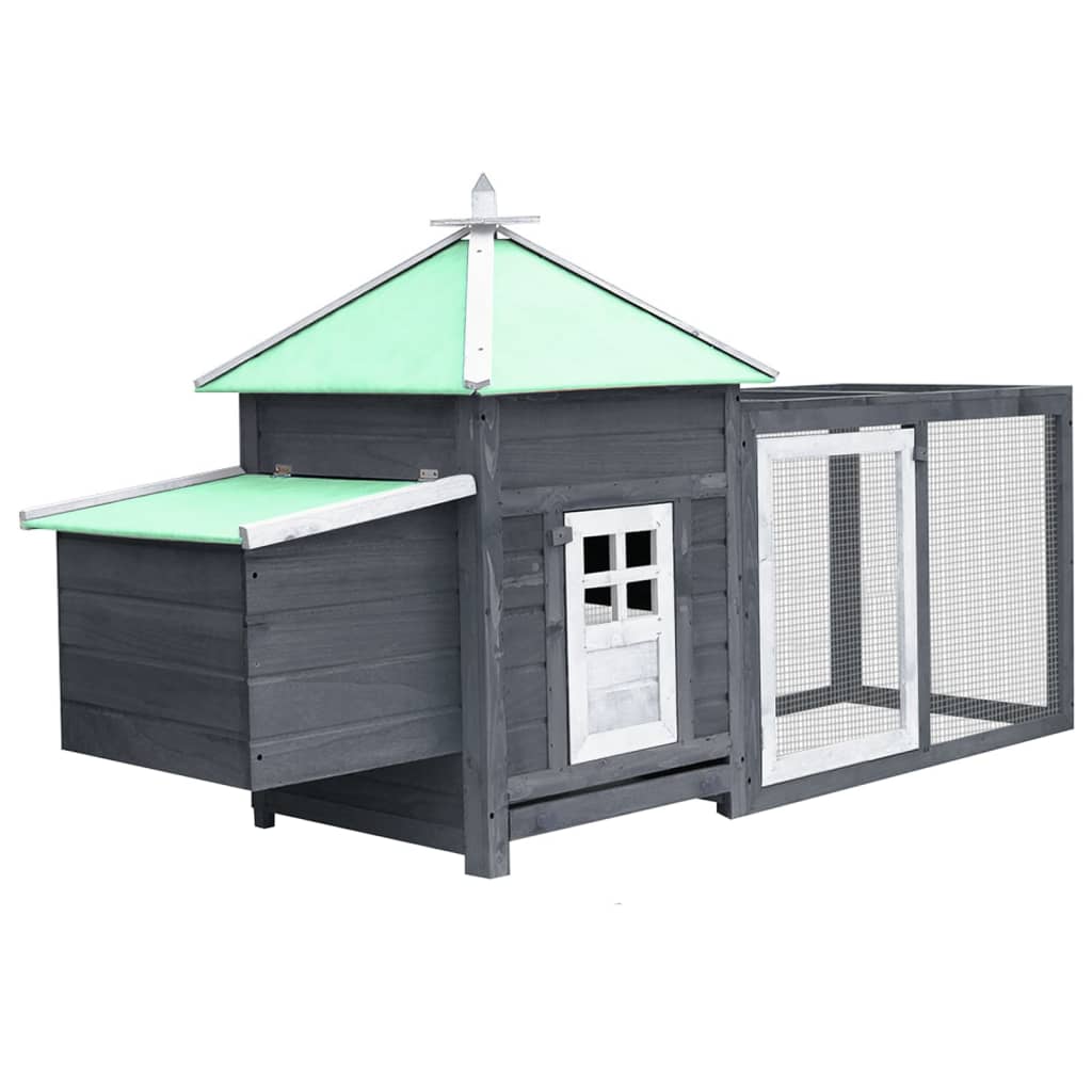 vidaXL Kippenhok met nestkast 190x72x102 massief vurenhout mokkakleur - Aashly