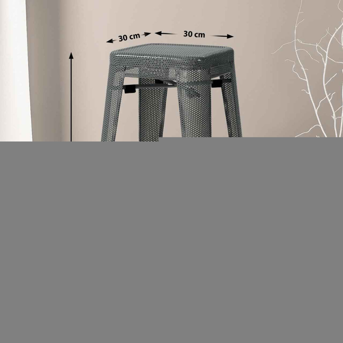 Barkruk Fletcher grijs grau