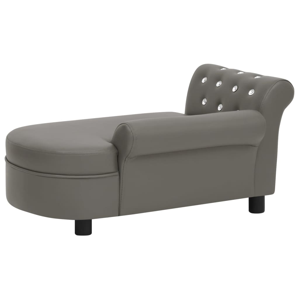 vidaXL Hondenbank 83x45x42 cm kunstleer grijs