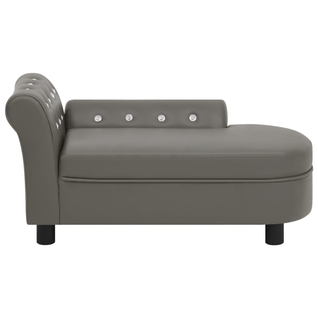 vidaXL Hondenbank 83x45x42 cm kunstleer grijs
