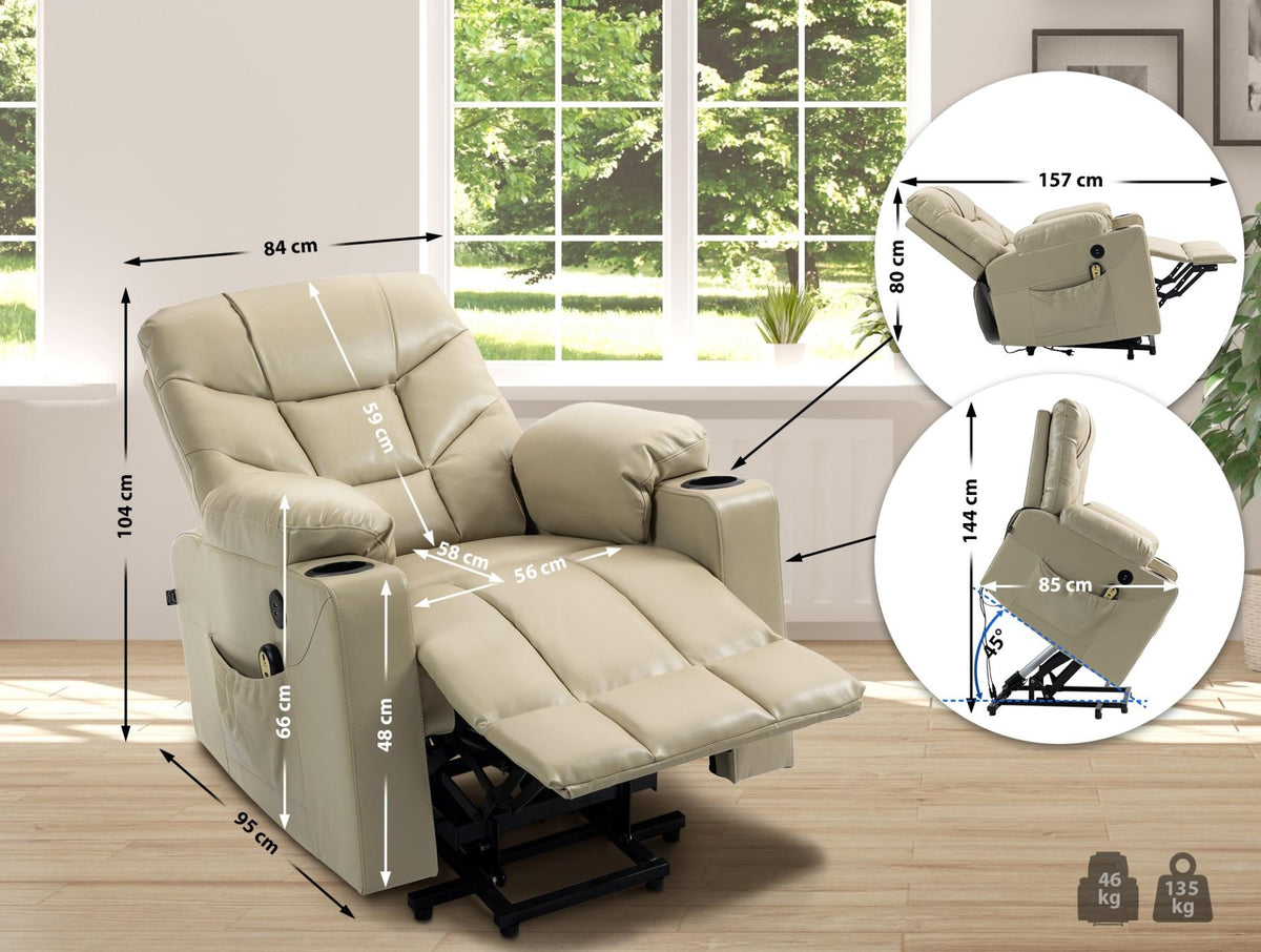 Fauteuil Andover Kunstleer,creme creme