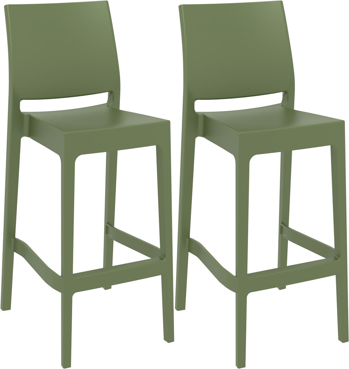 Set van 2 barkrukken Maya olijf oliv