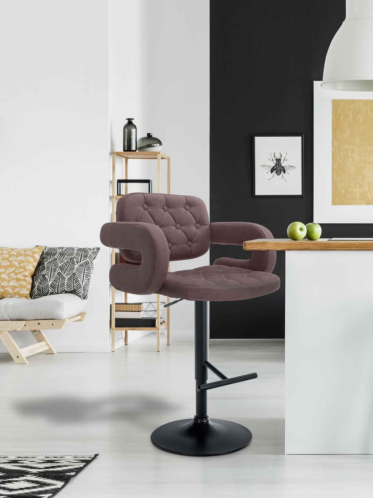 Barkruk Dublin Stof bruin,zwart braun