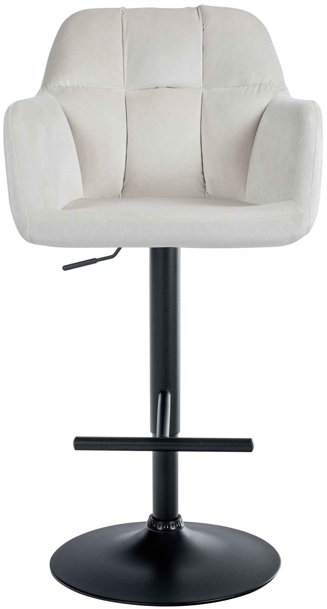 Barkruk Natoma fluweel creme,Metaal mat zwart creme