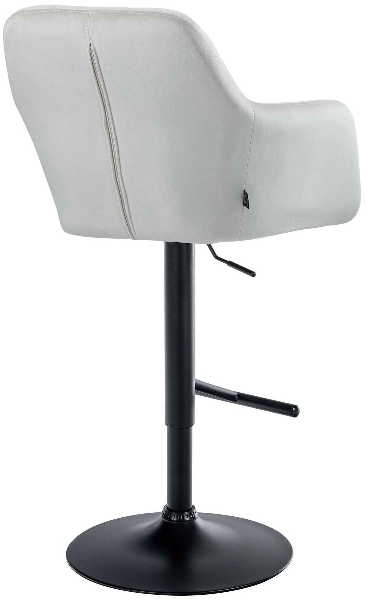 Barkruk Natoma fluweel creme,Metaal mat zwart creme
