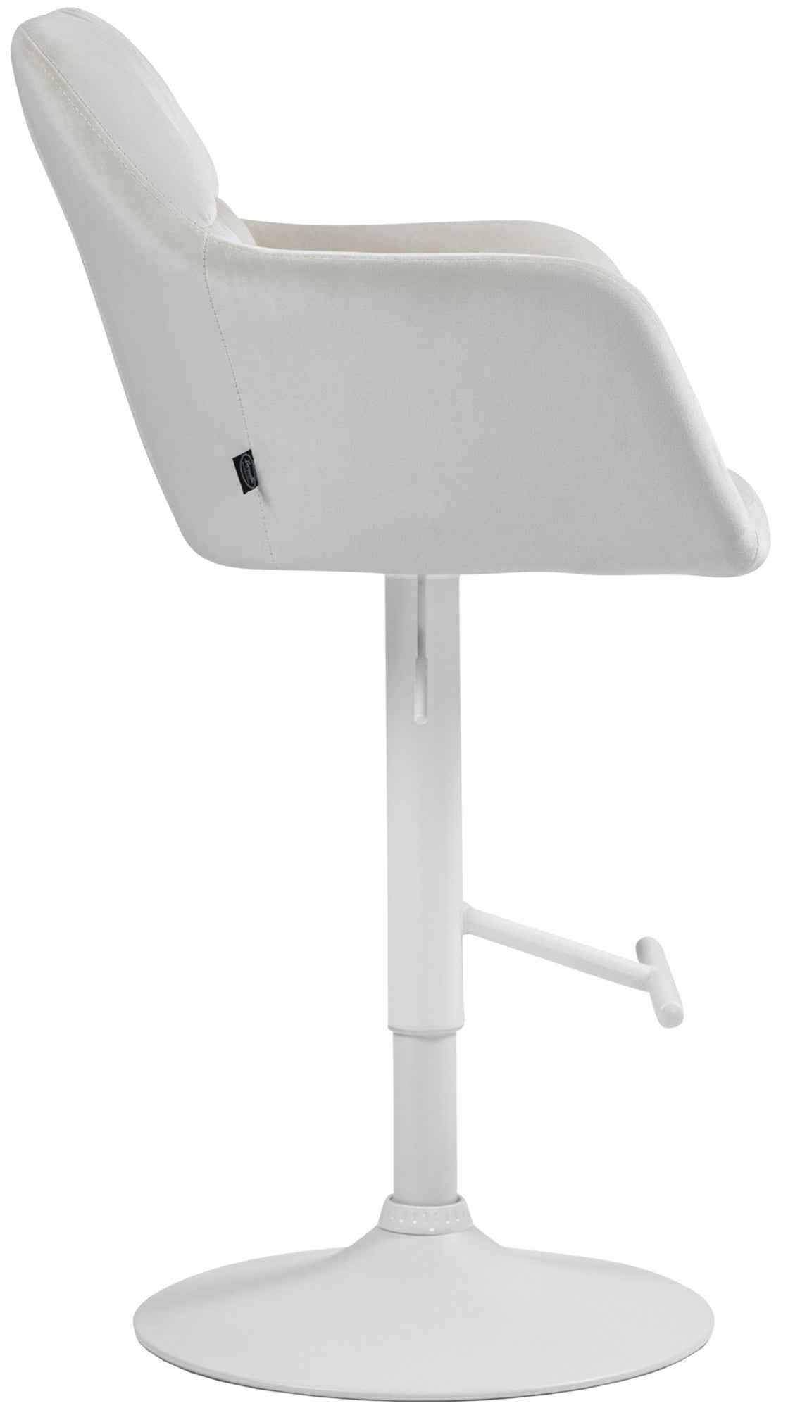 Barkruk Natoma fluweel creme,Metaal mat wit creme