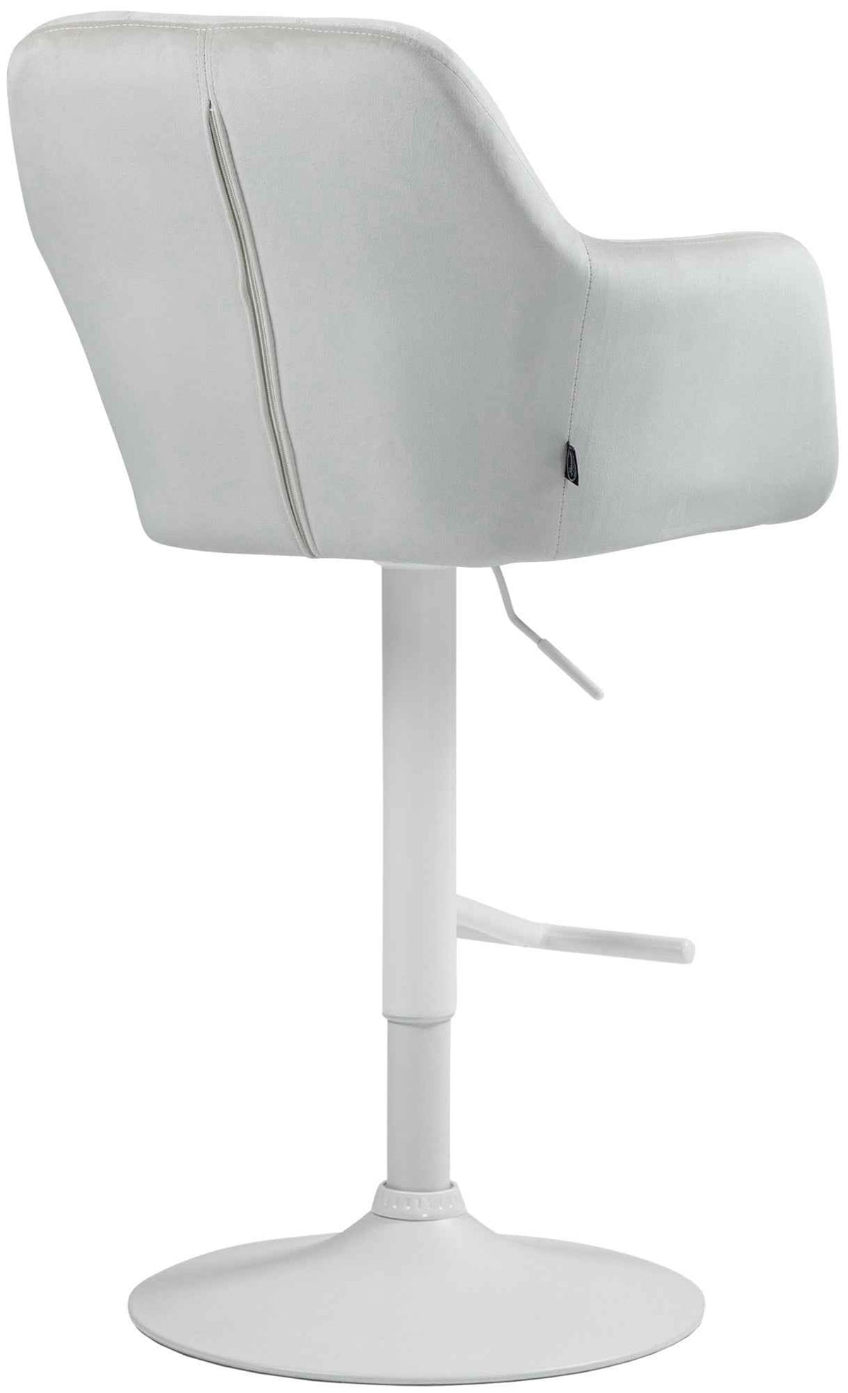 Barkruk Natoma fluweel creme,Metaal mat wit creme