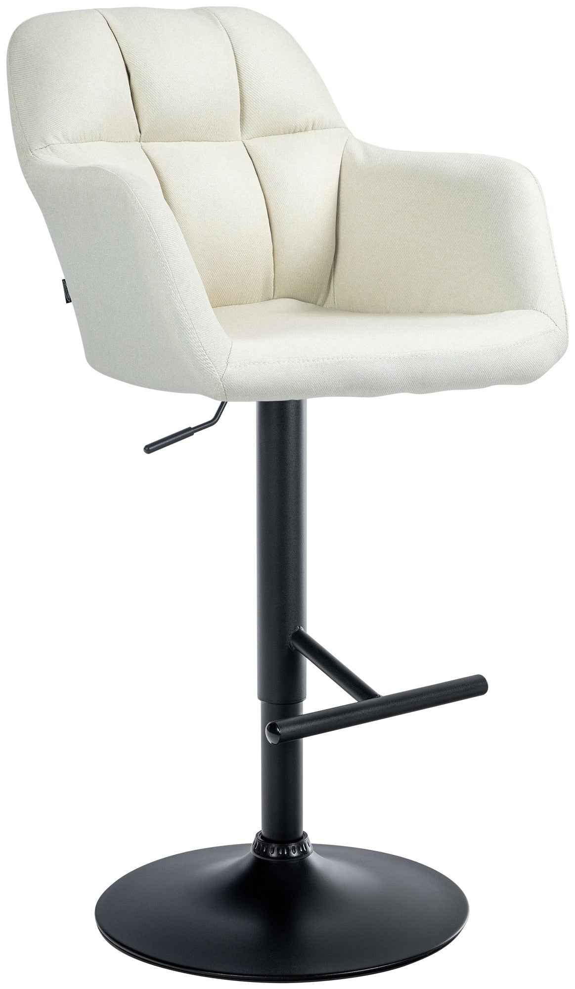 Barkruk Natoma Stof creme,Metaal mat zwart creme