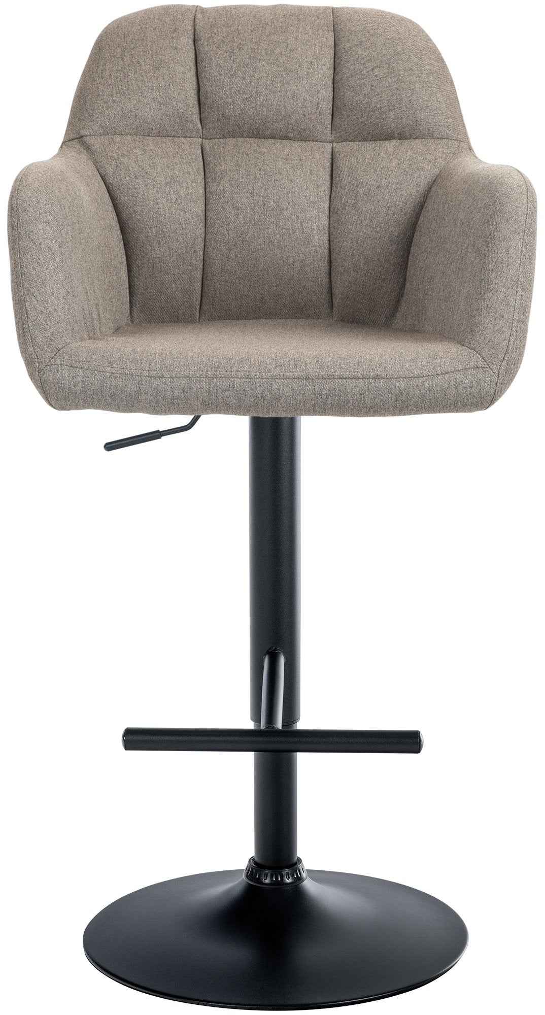 Barkruk Natoma Stof taupe,Metaal mat zwart taupe