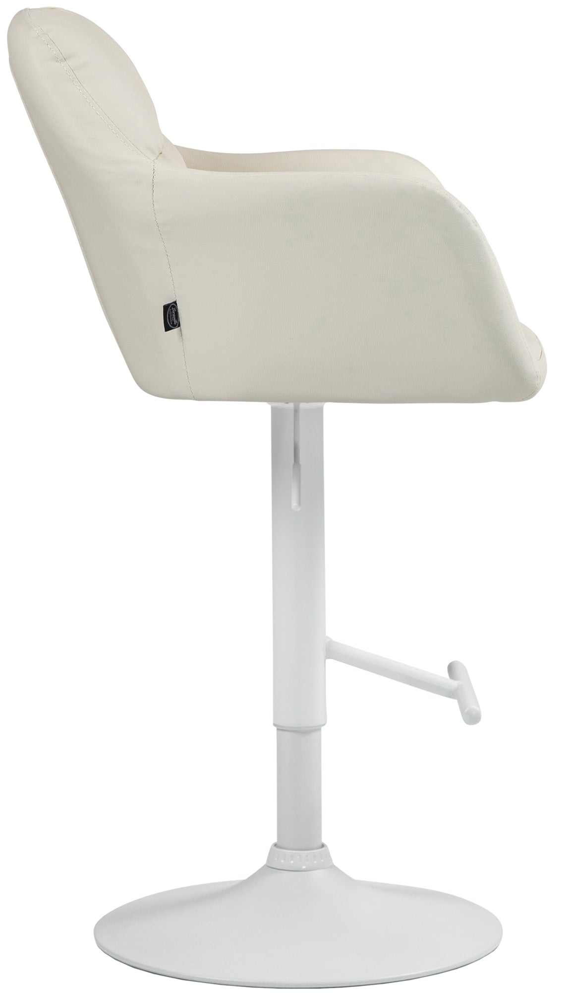 Barkruk Natoma kunstleer creme,Metaal mat wit creme