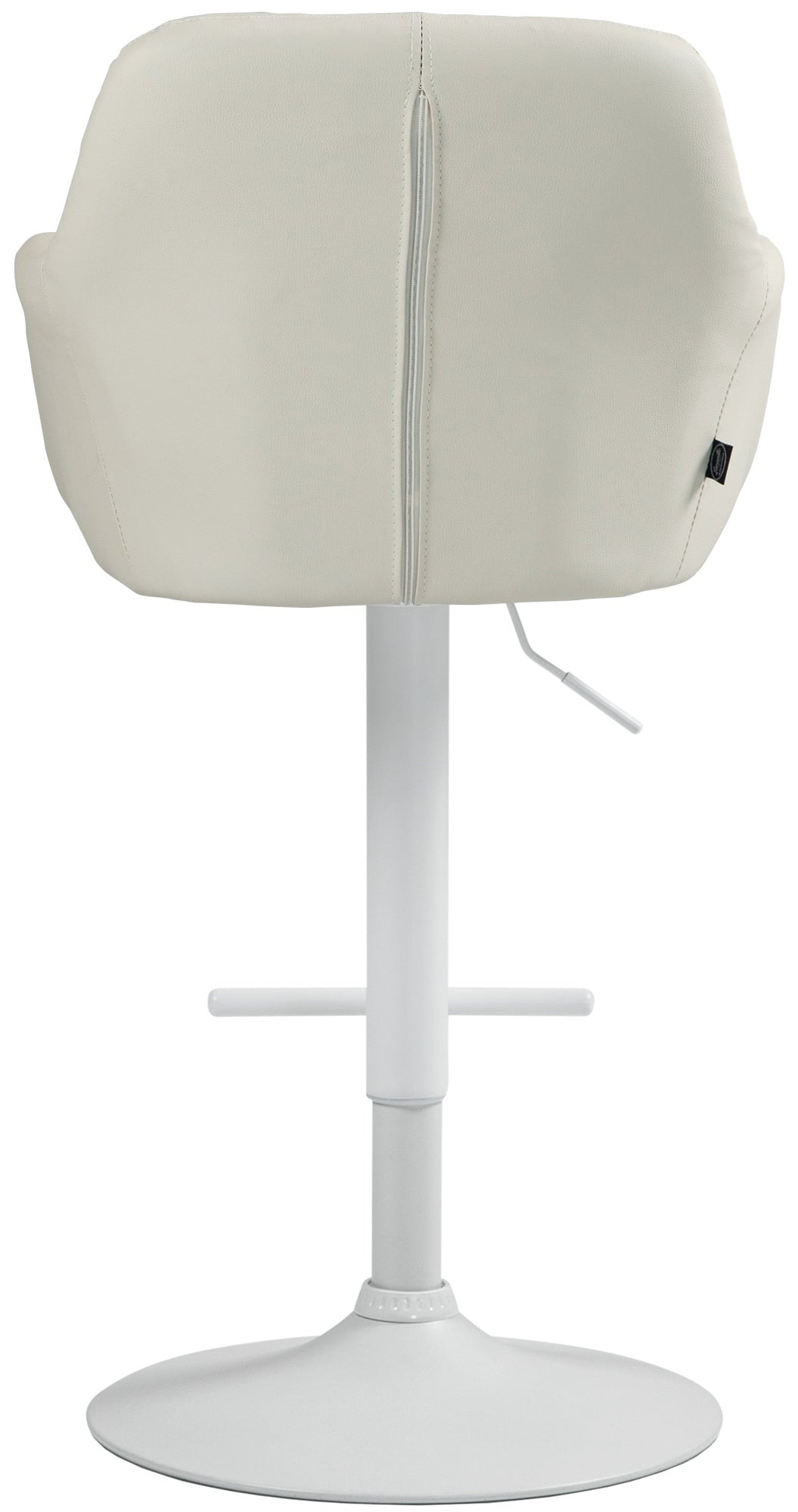 Barkruk Natoma kunstleer creme,Metaal mat wit creme