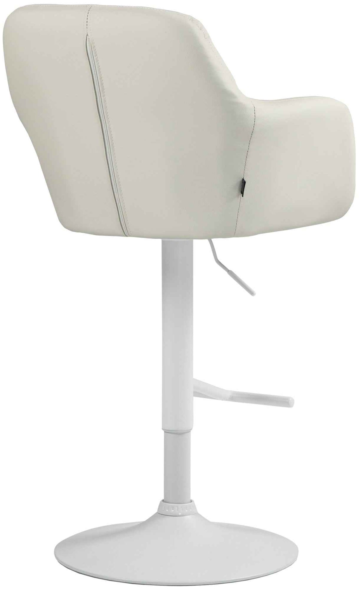 Barkruk Natoma kunstleer creme,Metaal mat wit creme