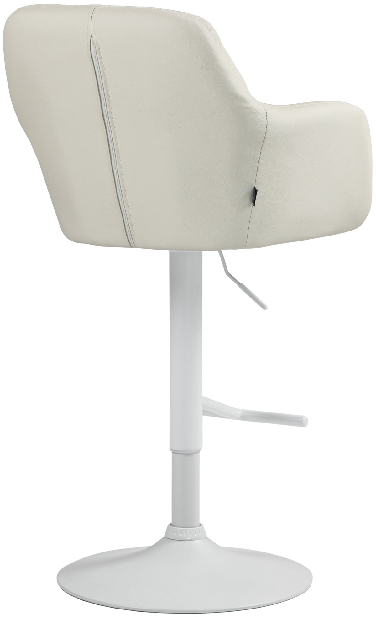Barkruk Natoma kunstleer creme,Metaal mat wit creme