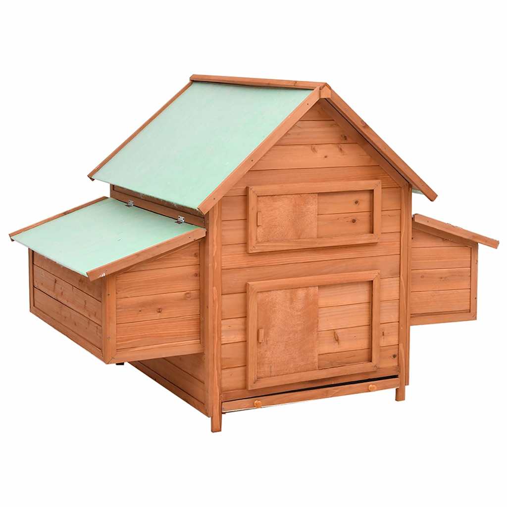 vidaXL Kippenhok 150x96x110 cm massief vurenhout grijs en wit - Aashly