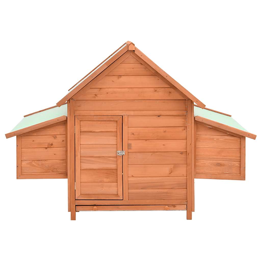vidaXL Kippenhok 150x96x110 cm massief vurenhout grijs en wit - Aashly