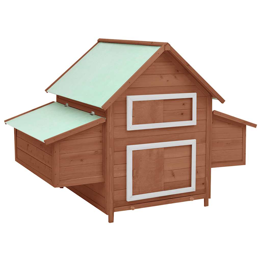 vidaXL Kippenhok 150x96x110 cm massief vurenhout grijs en wit - Aashly