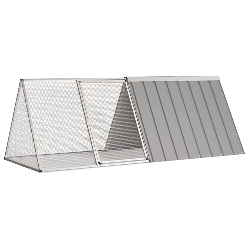 vidaXL Konijnenhok 201,5x80,5x71 cm gegalvaniseerd staal grijs - Aashly