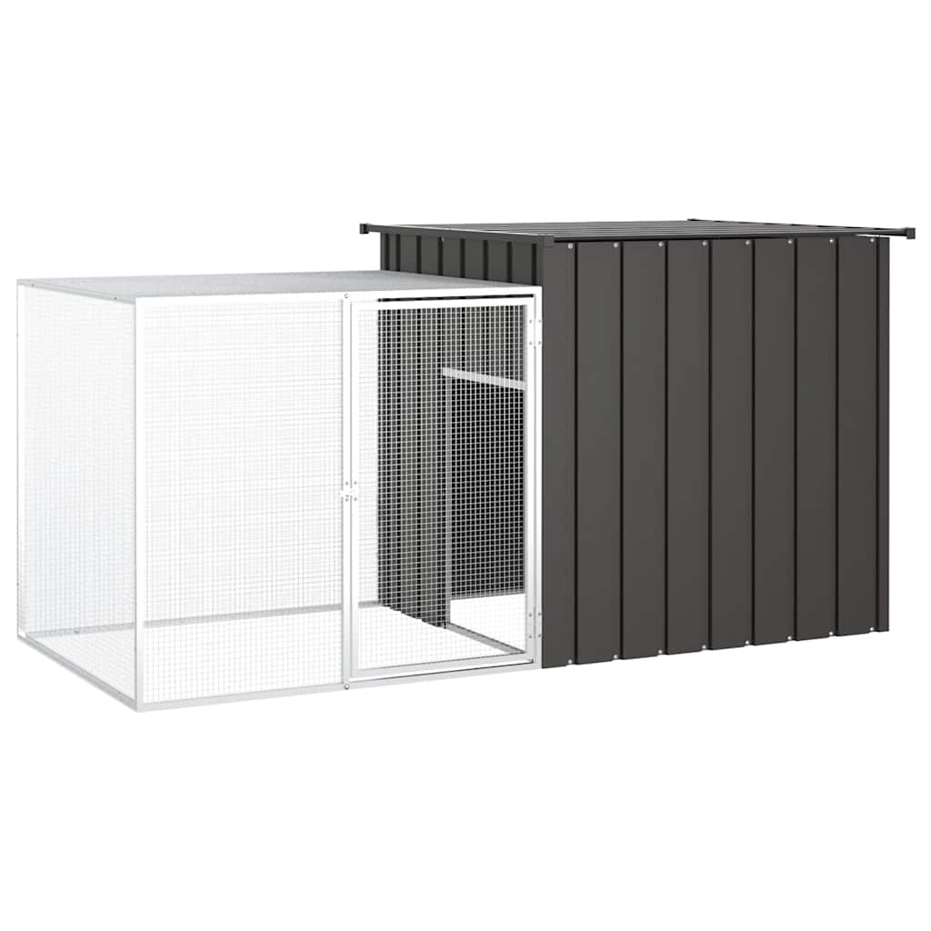 vidaXL Kippenhok 200x91x100 cm gegalvaniseerd staal grijs - Aashly