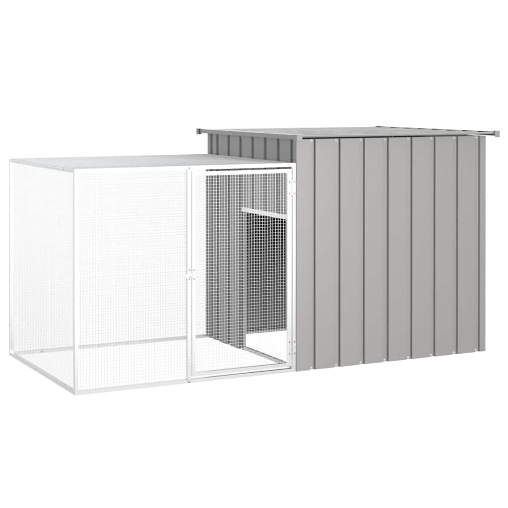 vidaXL Kippenhok 200x91x100 cm gegalvaniseerd staal grijs - Aashly