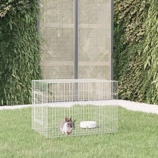 vidaXL Konijnenkooi 78x54x54 cm gegalvaniseerd ijzer - Aashly