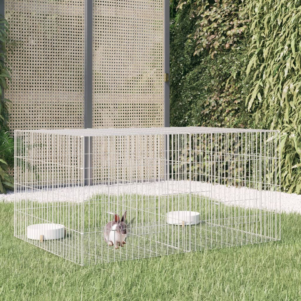 vidaXL Konijnenkooi 78x54x54 cm gegalvaniseerd ijzer - Aashly