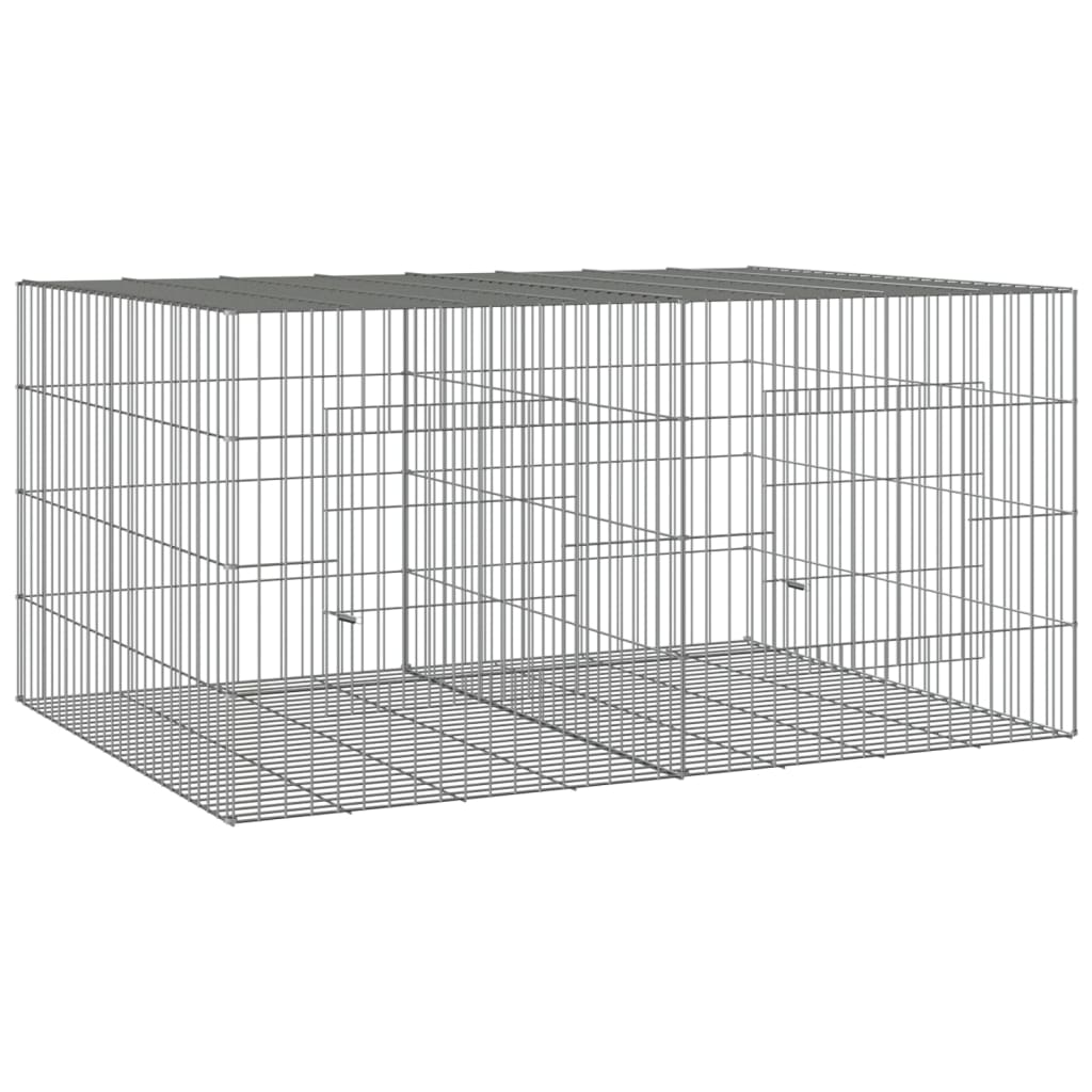 vidaXL Konijnenkooi 78x54x54 cm gegalvaniseerd ijzer - Aashly