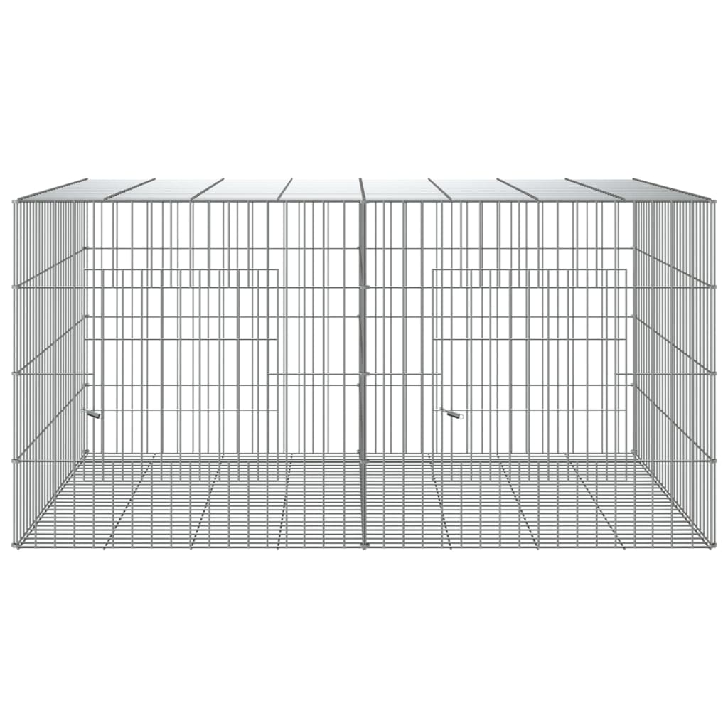 vidaXL Konijnenkooi 78x54x54 cm gegalvaniseerd ijzer - Aashly