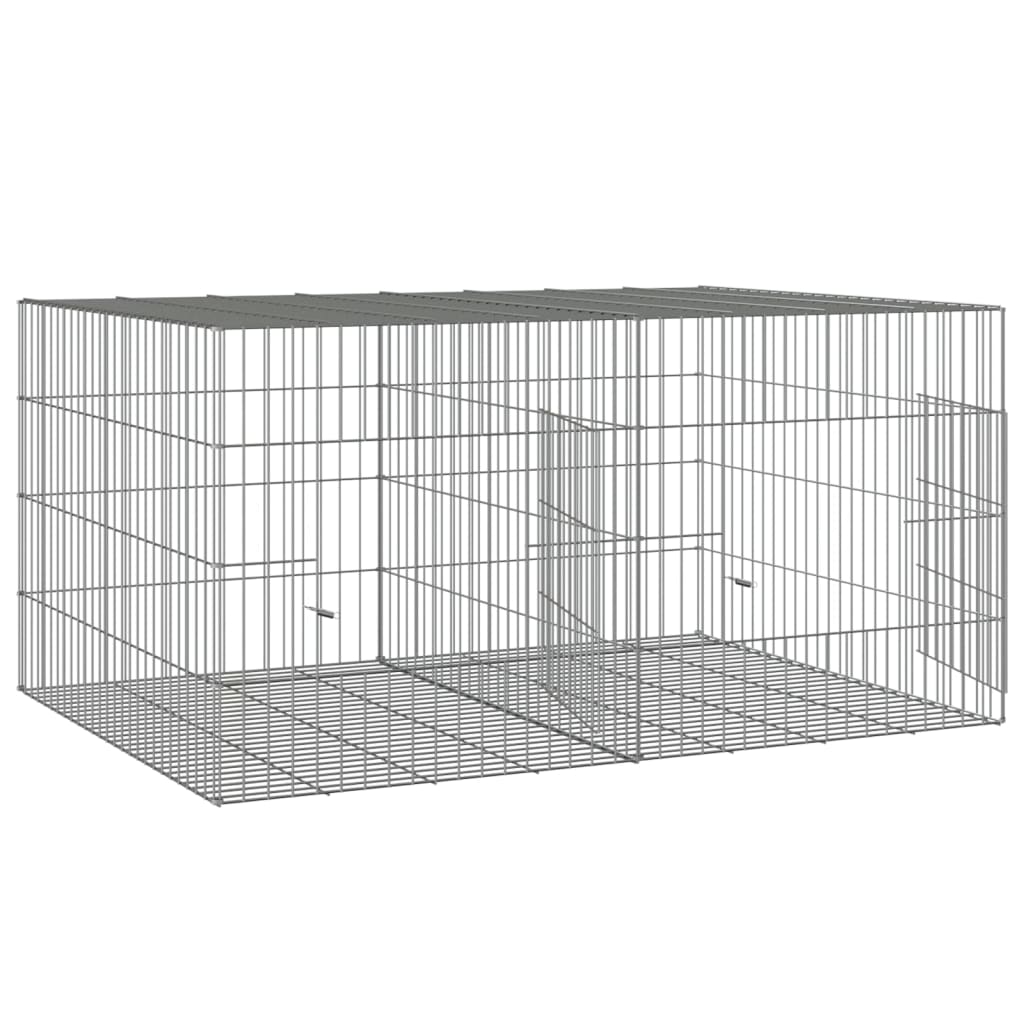 vidaXL Konijnenkooi 78x54x54 cm gegalvaniseerd ijzer - Aashly