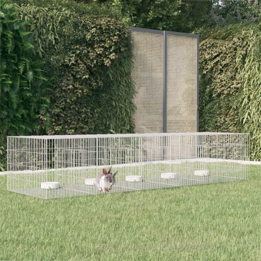 vidaXL Konijnenkooi 78x54x54 cm gegalvaniseerd ijzer - Aashly