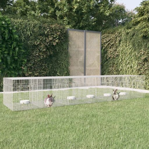 vidaXL Konijnenkooi 78x54x54 cm gegalvaniseerd ijzer - Aashly