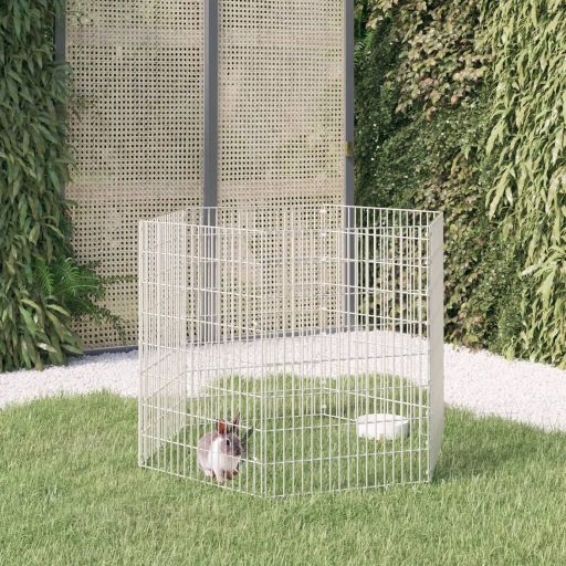 vidaXL Dierenverblijf 6 panelen 54x60 cm gegalvaniseerd ijzer - Aashly