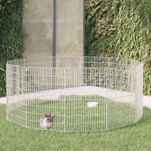 vidaXL Dierenverblijf 6 panelen 54x60 cm gegalvaniseerd ijzer - Aashly