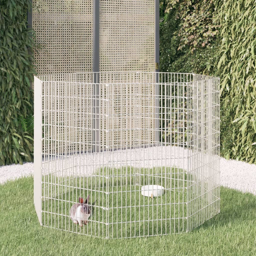 vidaXL Dierenverblijf 6 panelen 54x60 cm gegalvaniseerd ijzer - Aashly