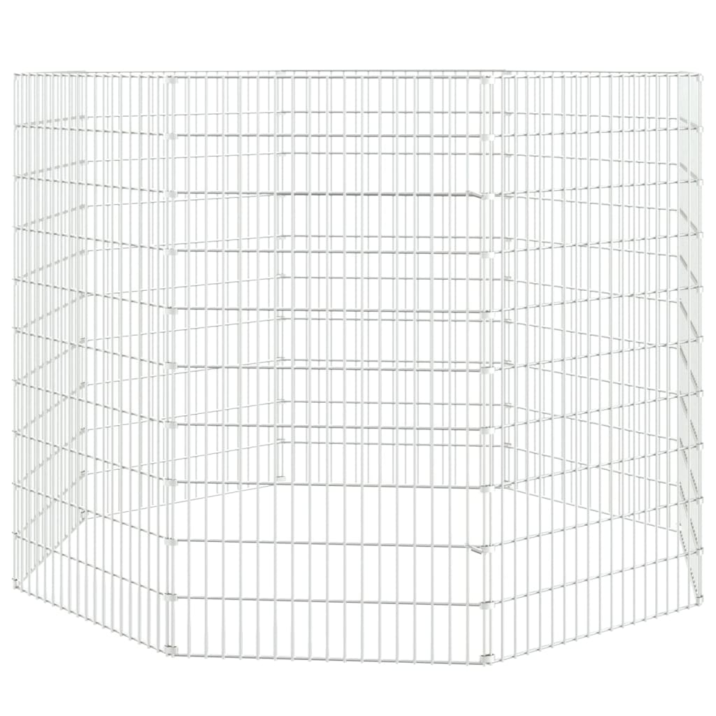 vidaXL Dierenverblijf 6 panelen 54x60 cm gegalvaniseerd ijzer - Aashly