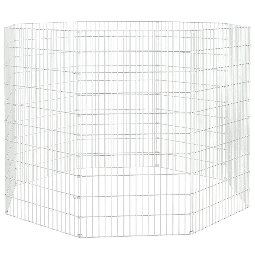 vidaXL Dierenverblijf 6 panelen 54x60 cm gegalvaniseerd ijzer - Aashly