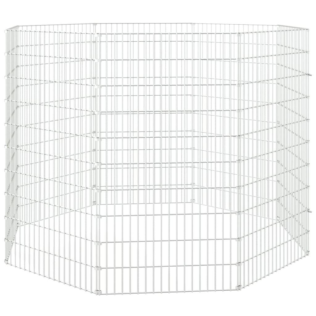 vidaXL Dierenverblijf 6 panelen 54x60 cm gegalvaniseerd ijzer - Aashly