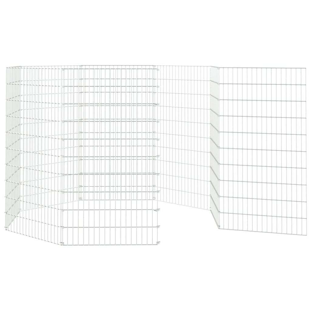 vidaXL Dierenverblijf 6 panelen 54x60 cm gegalvaniseerd ijzer - Aashly