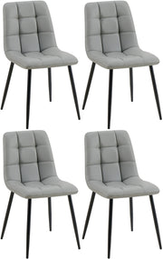 Set van 4 eetkamerstoelen Antibes kunstleer licht grijs hellgrau