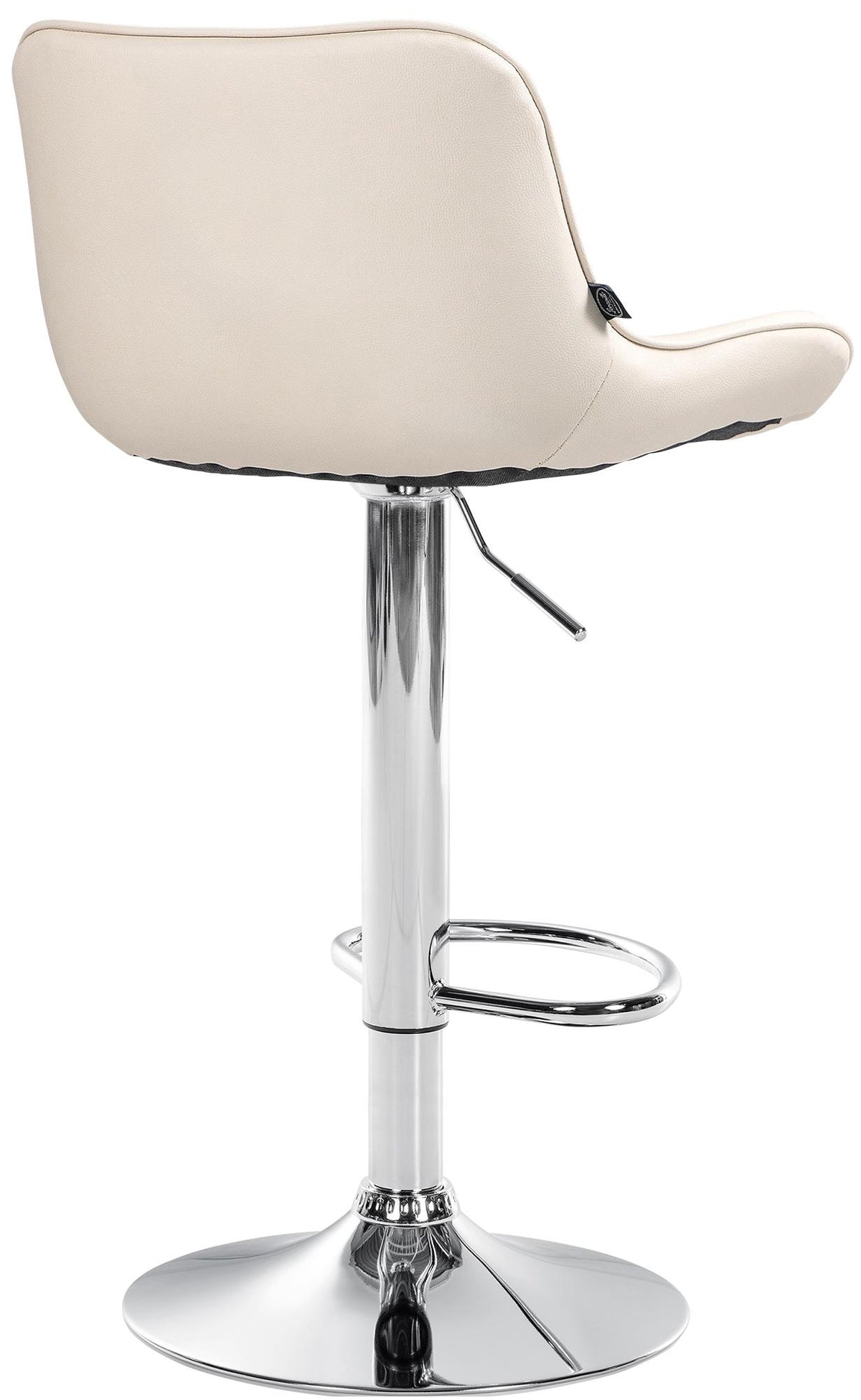 Barkruk Vonore kunstleer creme,chroom creme