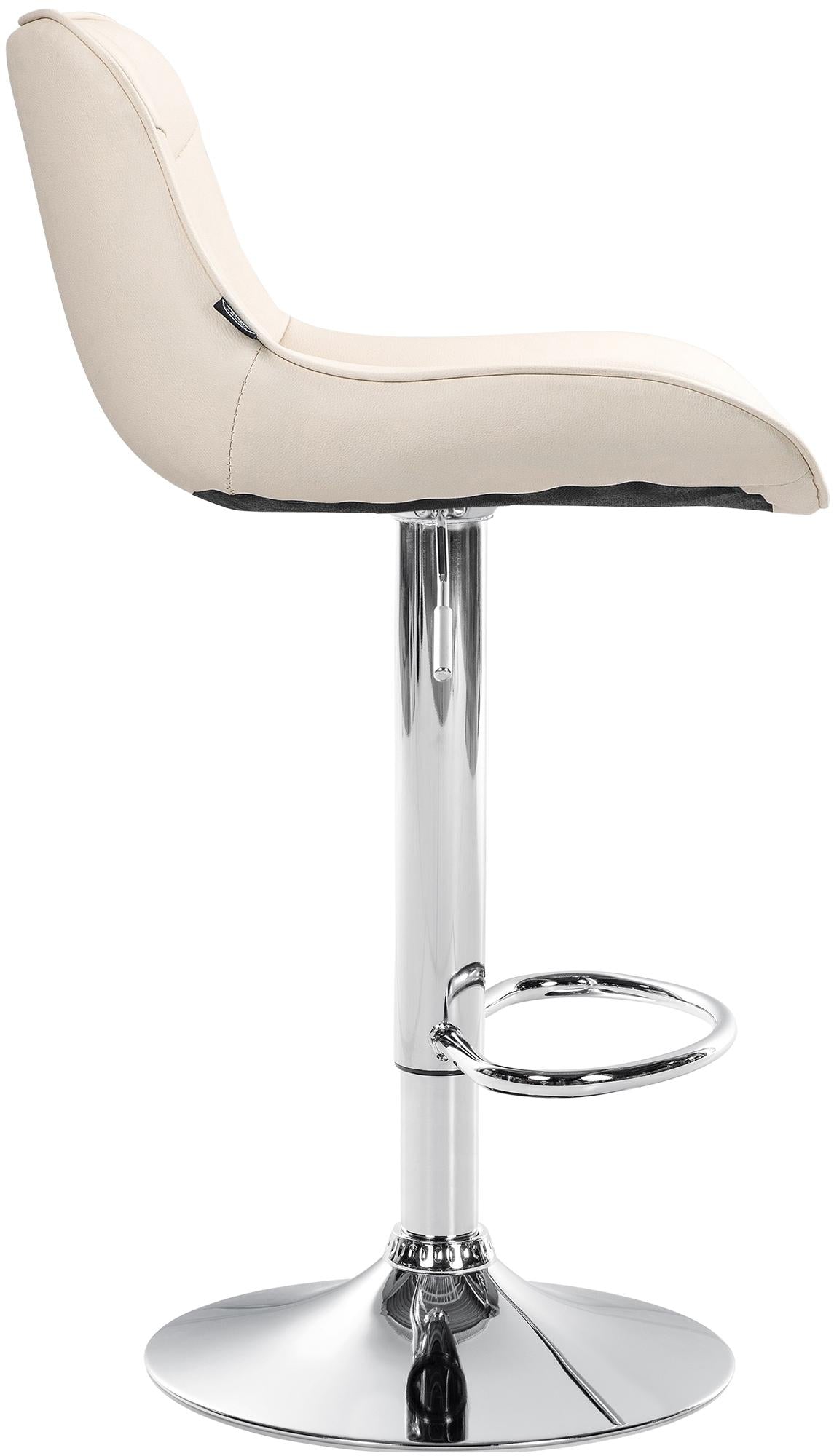 Barkruk Vonore kunstleer creme,chroom creme