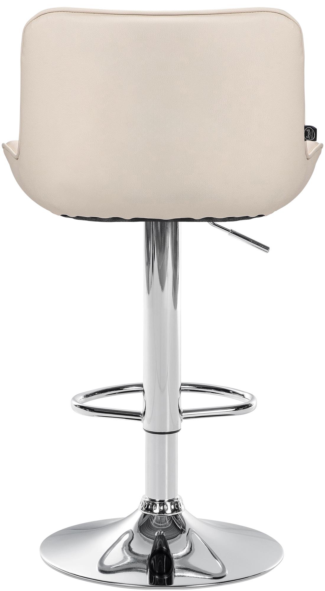 Barkruk Vonore kunstleer creme,chroom creme