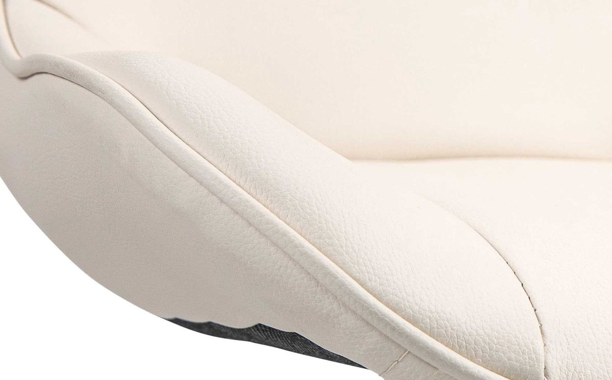 Barkruk Vonore kunstleer creme,chroom creme